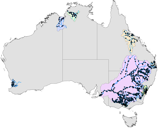 Current coverage of AWRA-R model. Contact the email address in the article for details of current coverage.